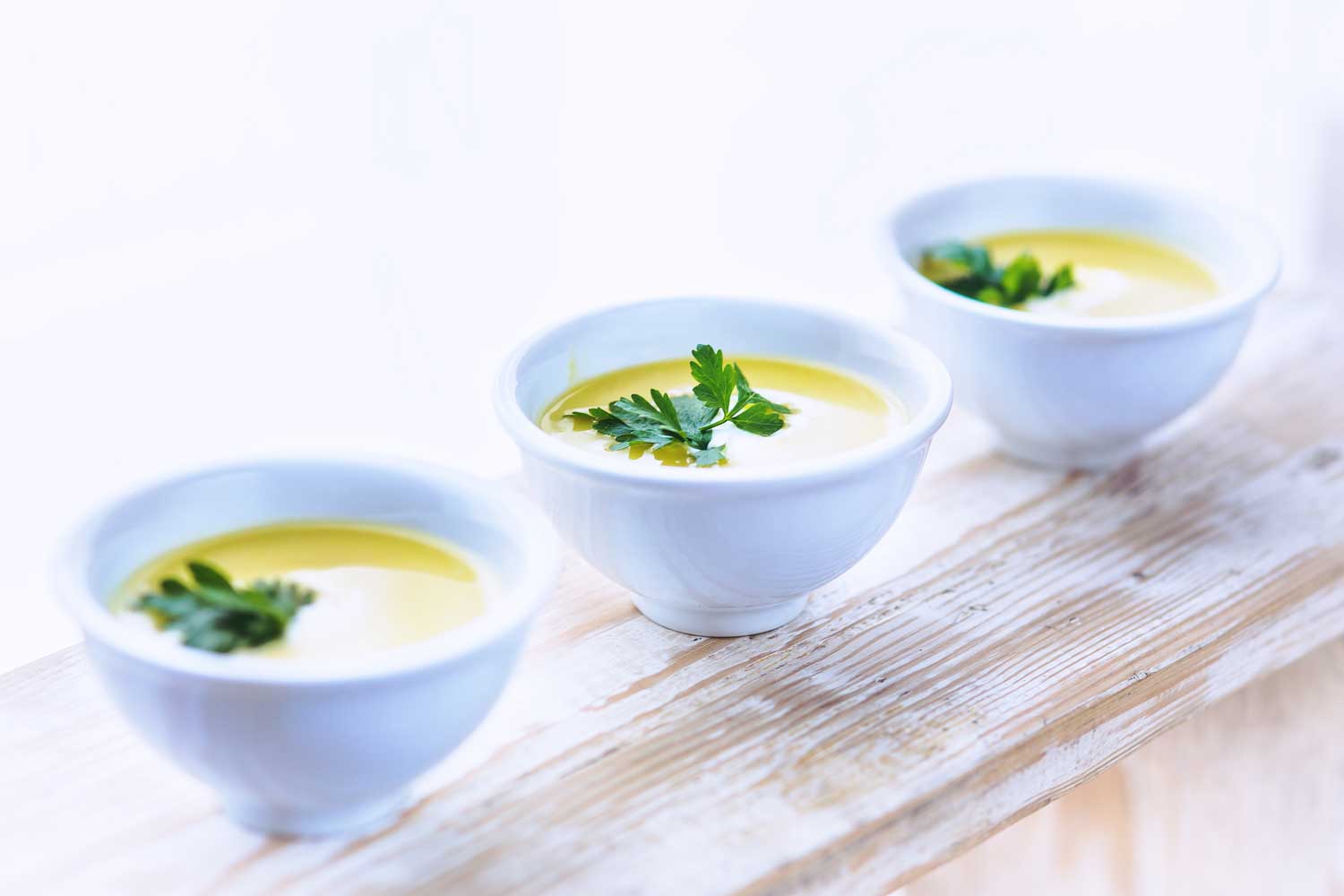 Bowls of Leek and Potato Soup